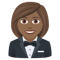 Woman in Tuxedo- Medium-Dark Skin Tone emoji on Emojione